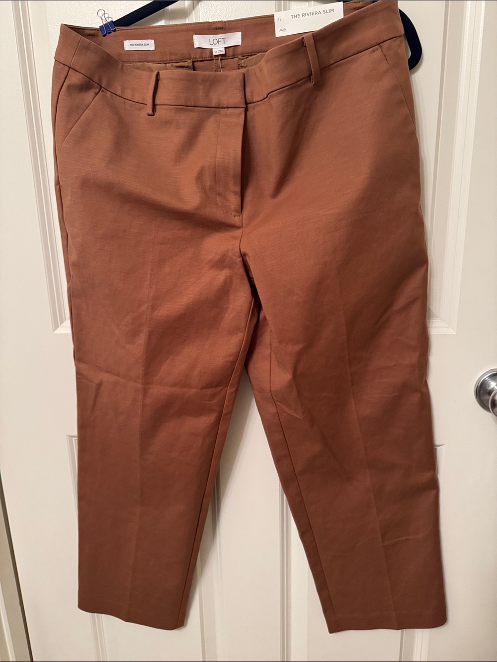 LOFT Women's Rust Brown Cropped Tailored Pants size 12.